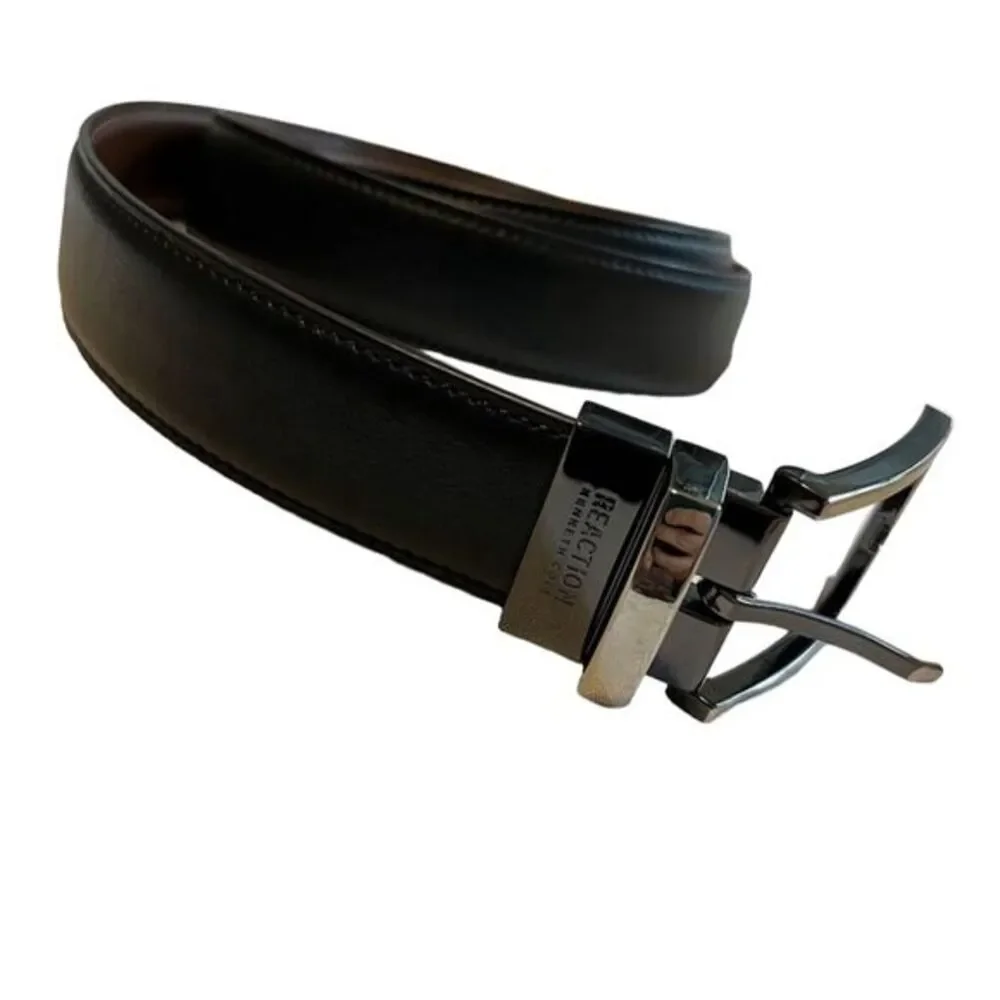 Kenneth Cole Men's reversible black /brown Leather Belt Handmade 42-44”